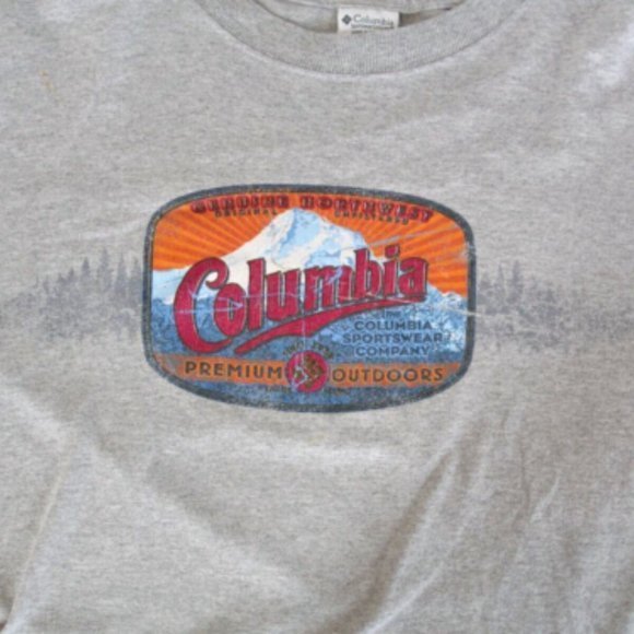 Vintage Men's COLUMBIA Long Sleeve T-Shirt Size: Medium‎ Gray - Picture 2 of 6